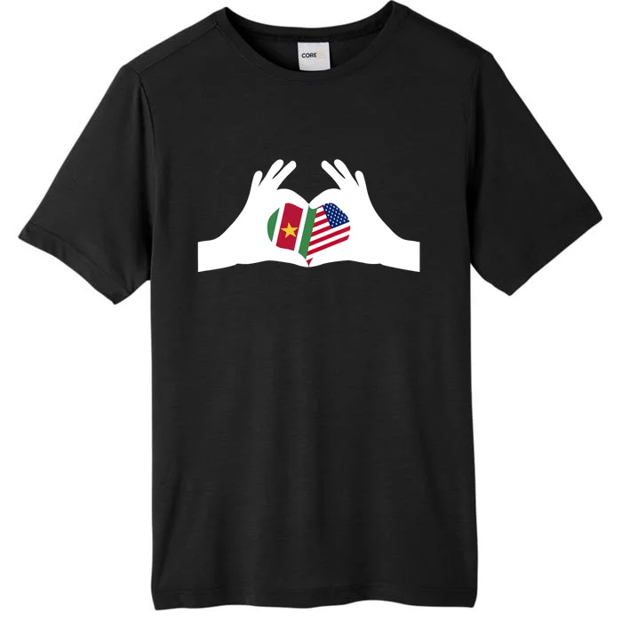 Half American Half Surinamese Suriname Heritage USA DNA Flag ChromaSoft Performance T-Shirt