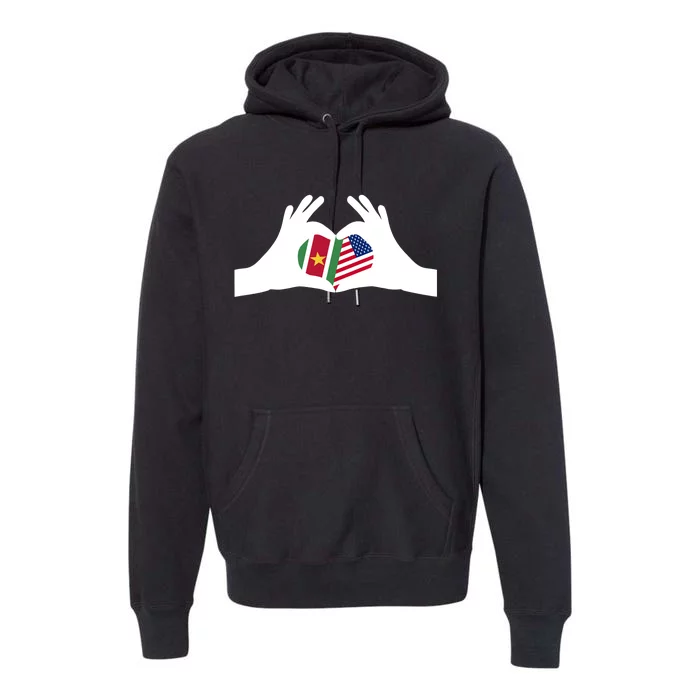 Half American Half Surinamese Suriname Heritage USA DNA Flag Premium Hoodie