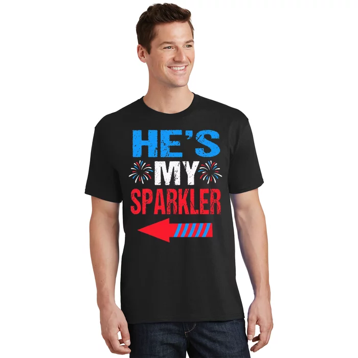 His And Hers 4th Of July Couples He's My Sparkler T-Shirt