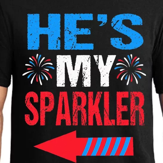 His And Hers 4th Of July Couples He's My Sparkler Pajama Set