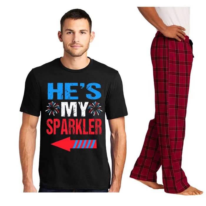 His And Hers 4th Of July Couples He's My Sparkler Pajama Set