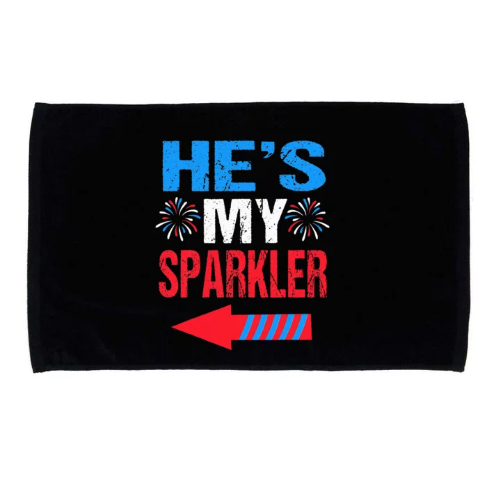 His And Hers 4th Of July Couples He's My Sparkler Microfiber Hand Towel