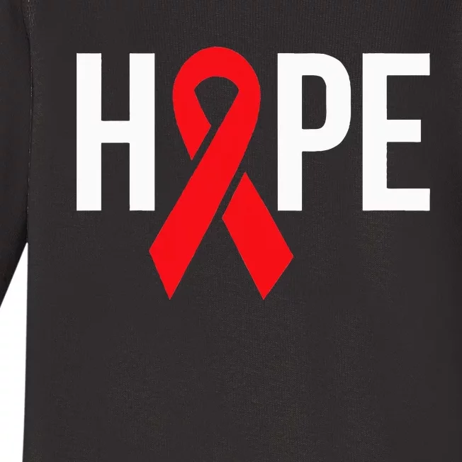 Hope Aids Hiv Red Ribbon Awareness Gift World Aids Day Baby Long Sleeve Bodysuit