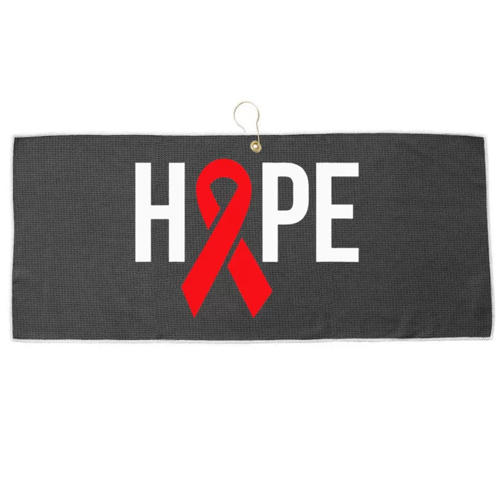 Hope Aids Hiv Red Ribbon Awareness Gift World Aids Day Large Microfiber Waffle Golf Towel