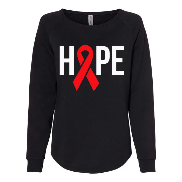 Hope Aids Hiv Red Ribbon Awareness Gift World Aids Day Womens California Wash Sweatshirt