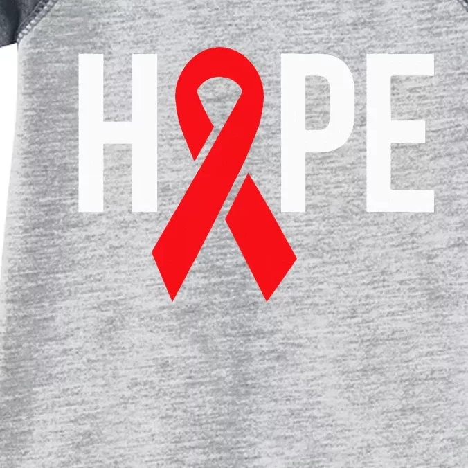 Hope Aids Hiv Red Ribbon Awareness Gift World Aids Day Infant Baby Jersey Bodysuit