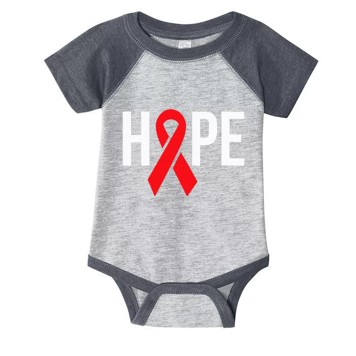 Hope Aids Hiv Red Ribbon Awareness Gift World Aids Day Infant Baby Jersey Bodysuit