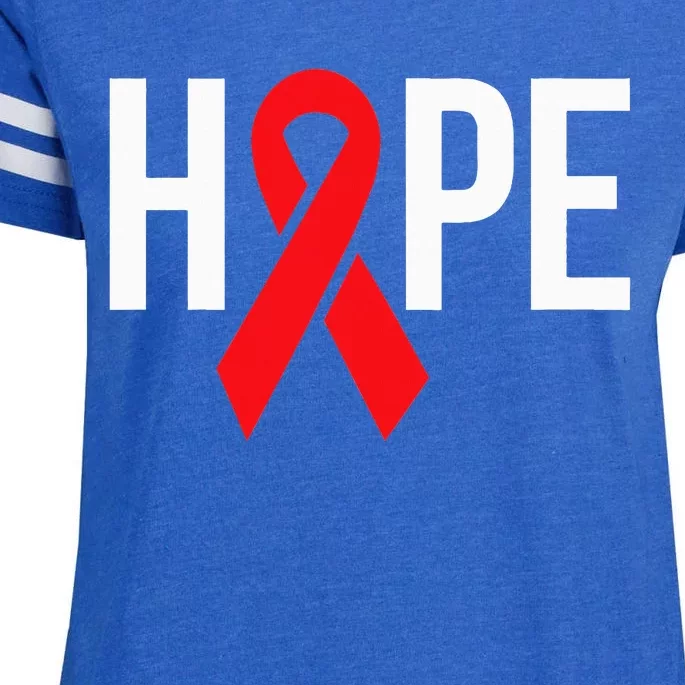 Hope Aids Hiv Red Ribbon Awareness Gift World Aids Day Enza Ladies Jersey Football T-Shirt