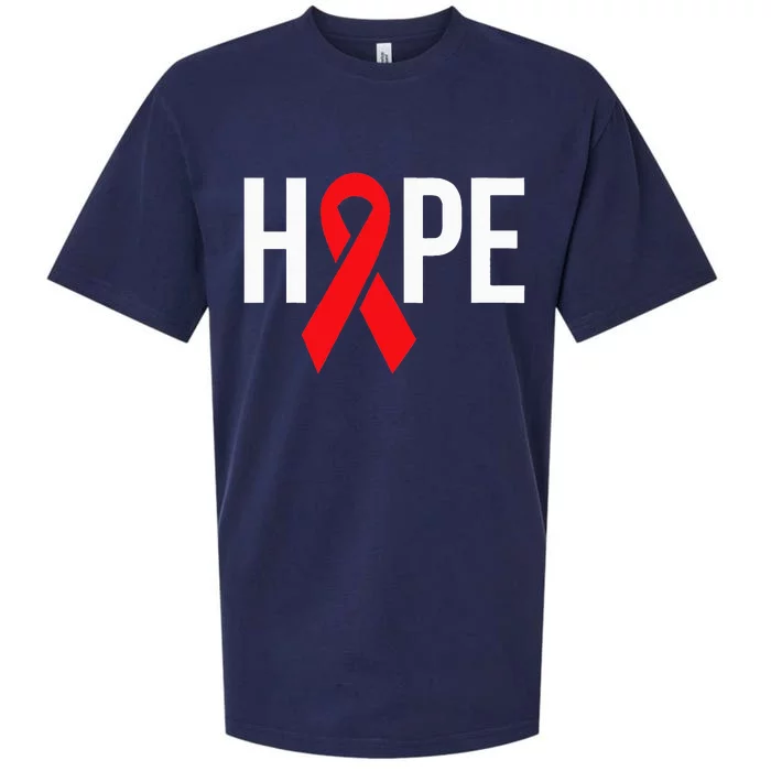 Hope Aids Hiv Red Ribbon Awareness Gift World Aids Day Sueded Cloud Jersey T-Shirt