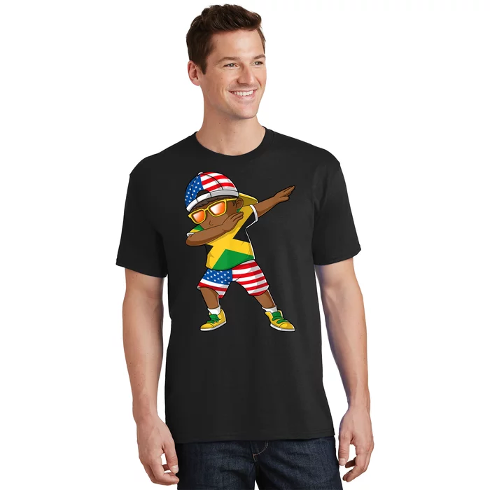 Half American Half Jamaican Boy Jamaica Flag Patriotic T-Shirt