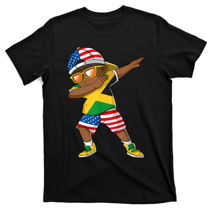 Half American Half Jamaican Boy Jamaica Flag Patriotic T-Shirt