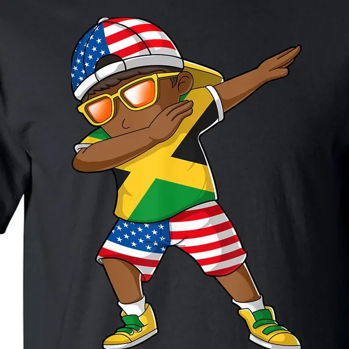 Half American Half Jamaican Boy Jamaica Flag Patriotic Tall T-Shirt