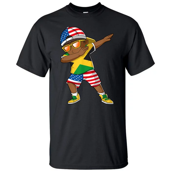 Half American Half Jamaican Boy Jamaica Flag Patriotic Tall T-Shirt