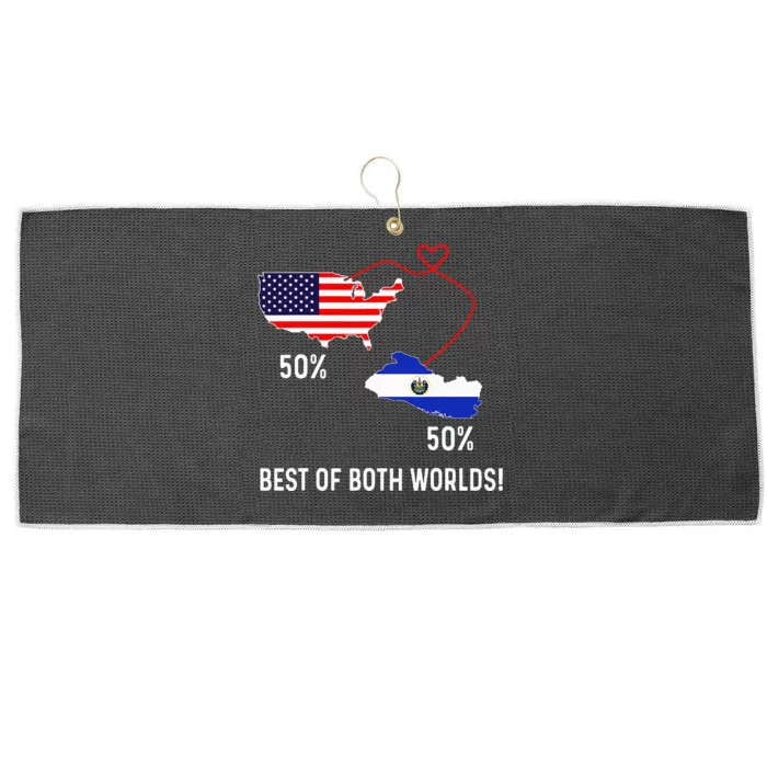 Half American Half El Salvador Flag Combined Map Salvadorian Large Microfiber Waffle Golf Towel