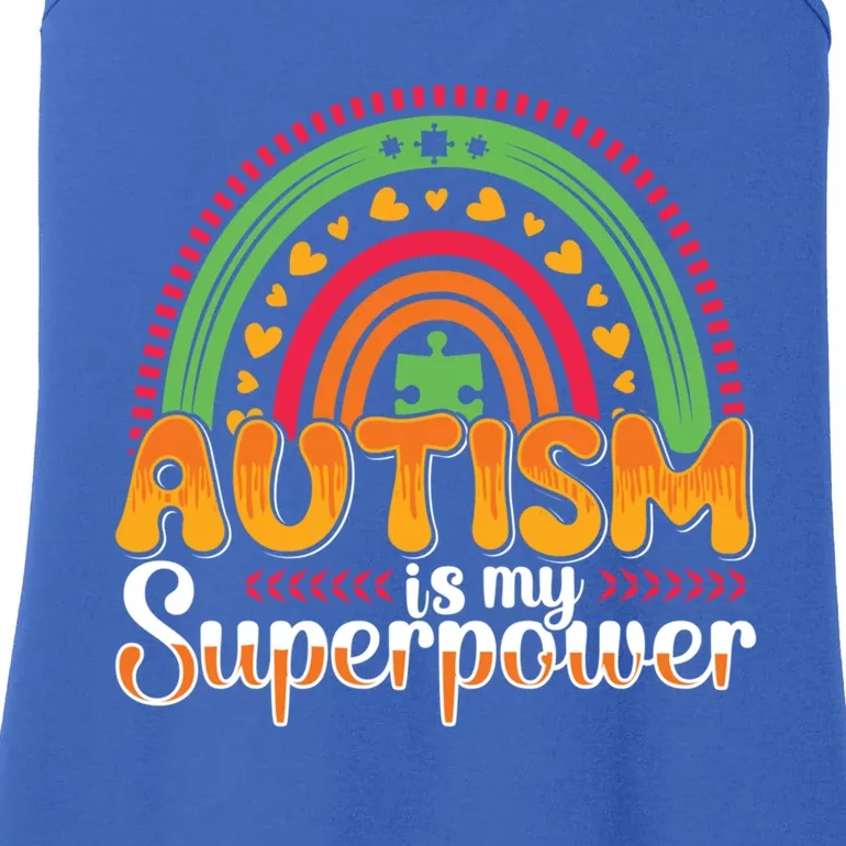 Heart Autism Is My Superpower Autism Awareness Great Gift Ladies Essential Tank