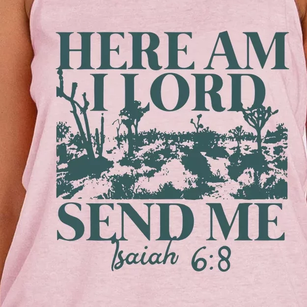 Here Am I Lord Send Me Women's Knotted Racerback Tank