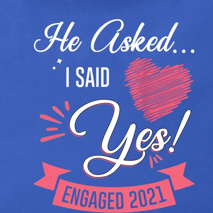 He Asked I Said Yes Engaget Announcet Gift Zip Tote Bag