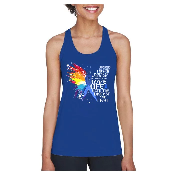 HuntingtonS Awareness I Choose To Love Life And Fight Gift Women's Racerback Tank