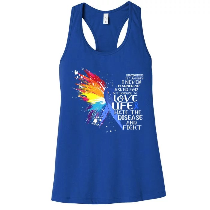 HuntingtonS Awareness I Choose To Love Life And Fight Gift Women's Racerback Tank