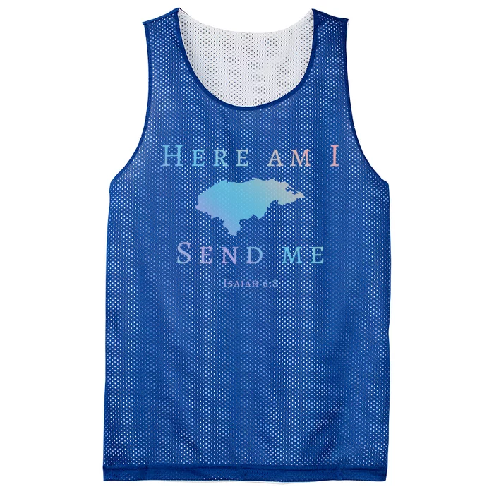 Here Am I Send Me Isaiah 6 8 Honduras Mission Trip Ministry Gift Mesh Reversible Basketball Jersey Tank