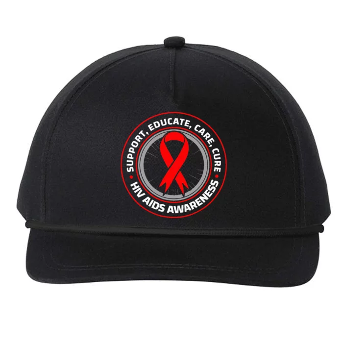 HIV AIDS Immune Deficiency Disease Red Ribbon Patient Snapback Five-Panel Rope Hat