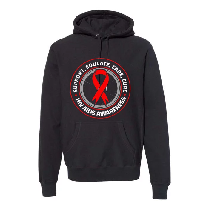 HIV AIDS Immune Deficiency Disease Red Ribbon Patient Premium Hoodie