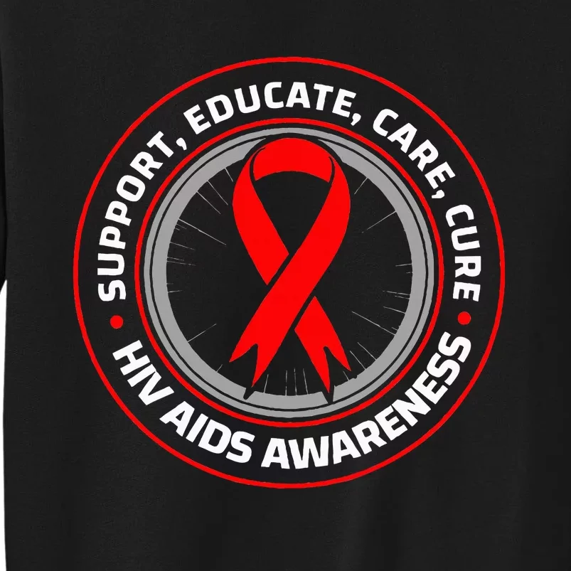 HIV AIDS Immune Deficiency Disease Red Ribbon Patient Tall Sweatshirt