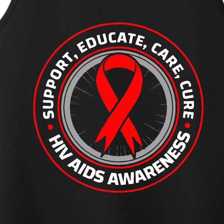 HIV AIDS Immune Deficiency Disease Red Ribbon Patient Performance Tank