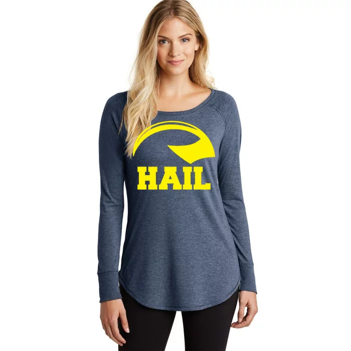 Hail Michigan Helmet Football Victors Women's Perfect Tri Tunic Long Sleeve Shirt