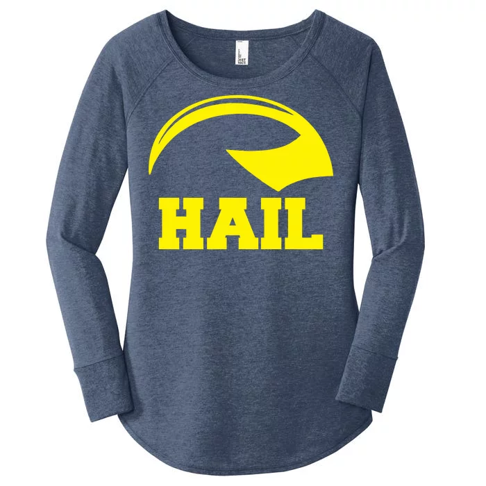 Hail Michigan Helmet Football Victors Women's Perfect Tri Tunic Long Sleeve Shirt