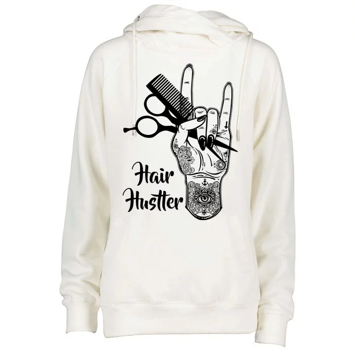 Hair Hustler Beauty Salon Womens Funnel Neck Pullover Hood