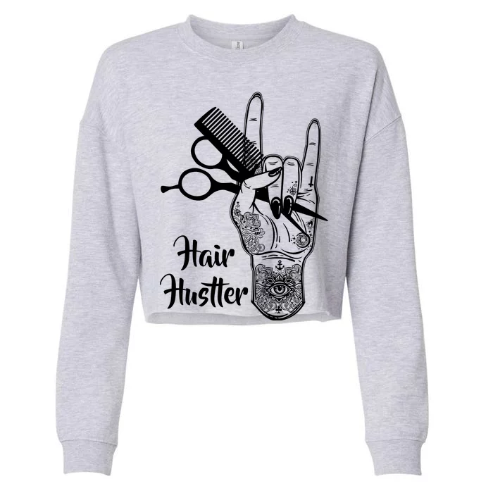 Hair Hustler Beauty Salon Cropped Pullover Crew