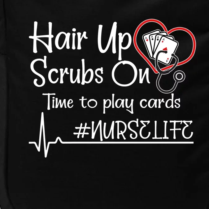 Hair Up Scrubs On Time to Play Cards Impact Tech Backpack