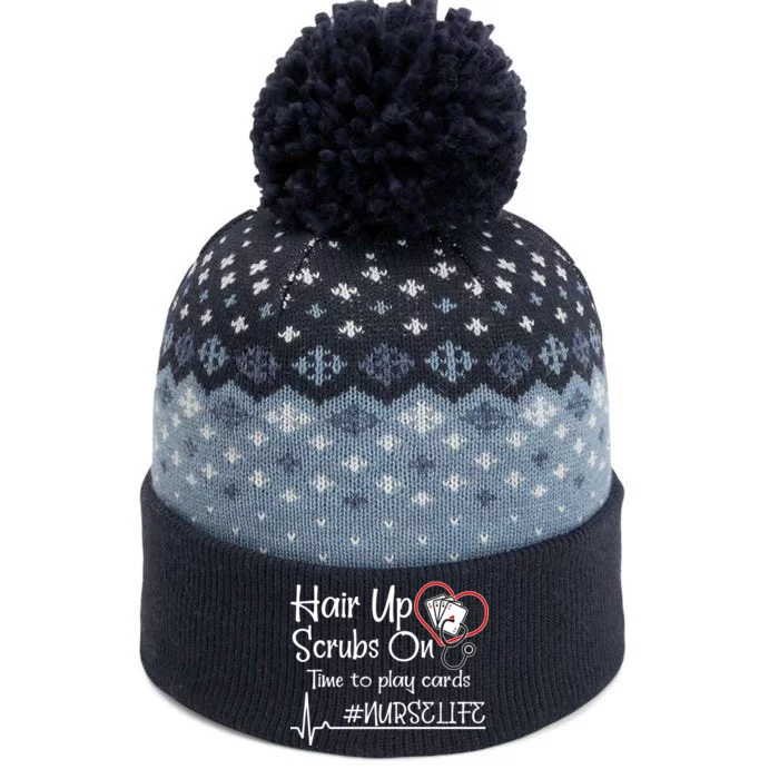 Hair Up Scrubs On Time to Play Cards The Baniff Cuffed Pom Beanie