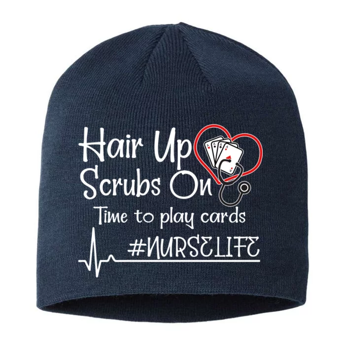 Hair Up Scrubs On Time to Play Cards 8 1/2in Sustainable Knit Beanie