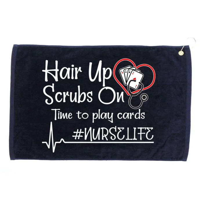 Hair Up Scrubs On Time to Play Cards Grommeted Golf Towel