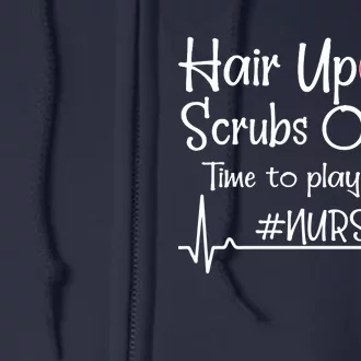 Hair Up Scrubs On Time to Play Cards Full Zip Hoodie