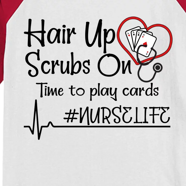 Hair Up Scrubs On Time to Play Cards Kids Colorblock Raglan Jersey