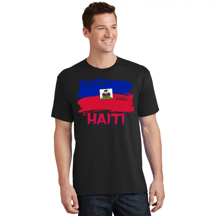 Haiti Distressed Painted Flag T-Shirt