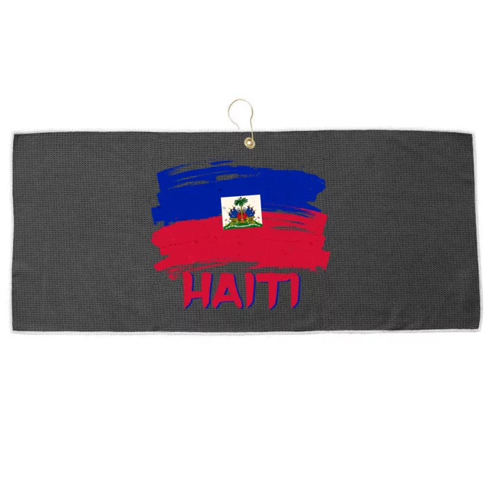 Haiti Distressed Painted Flag Large Microfiber Waffle Golf Towel