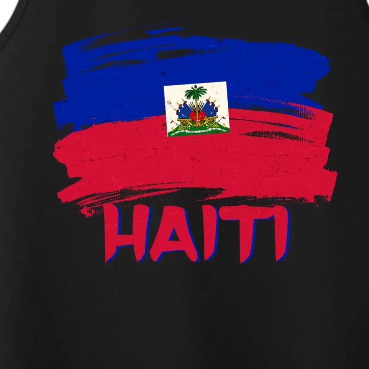 Haiti Distressed Painted Flag Performance Tank