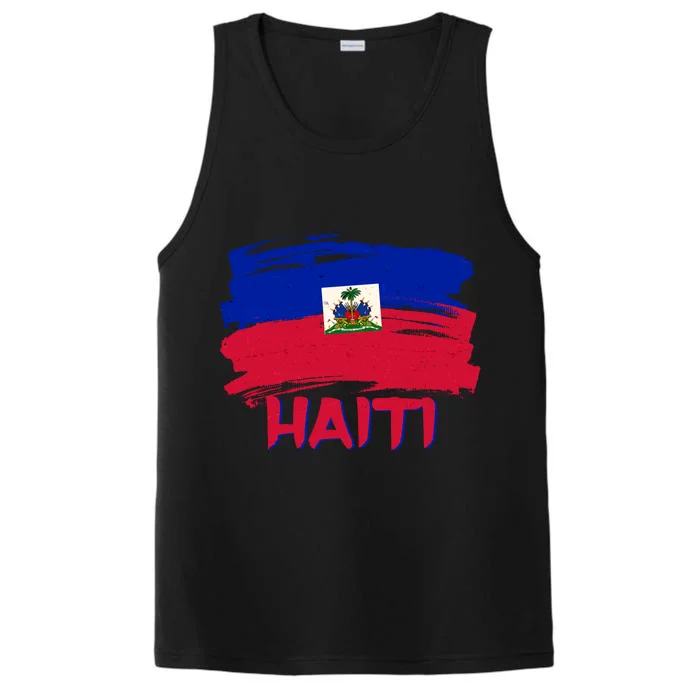 Haiti Distressed Painted Flag Performance Tank