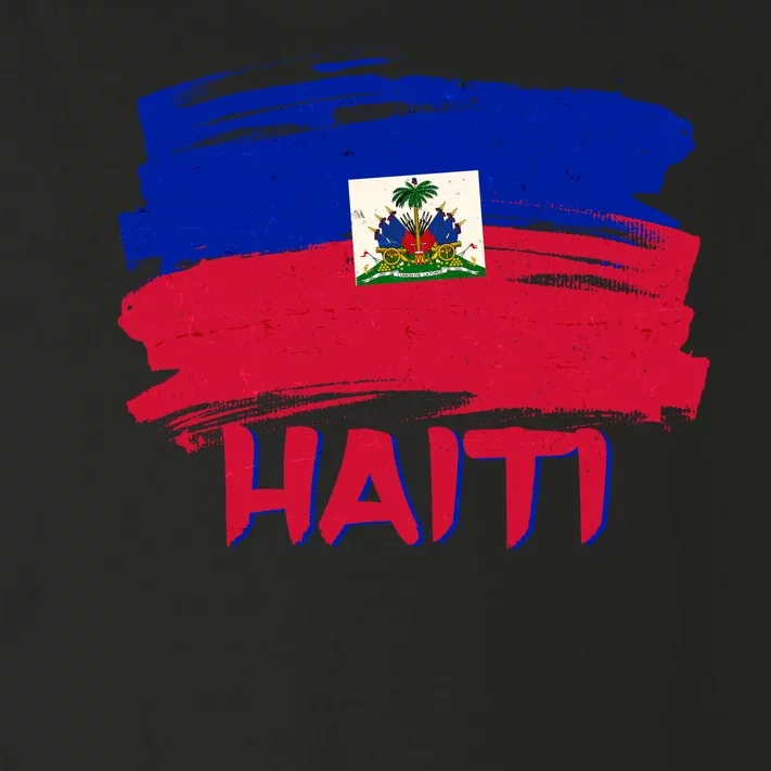 Haiti Distressed Painted Flag Toddler Long Sleeve Shirt