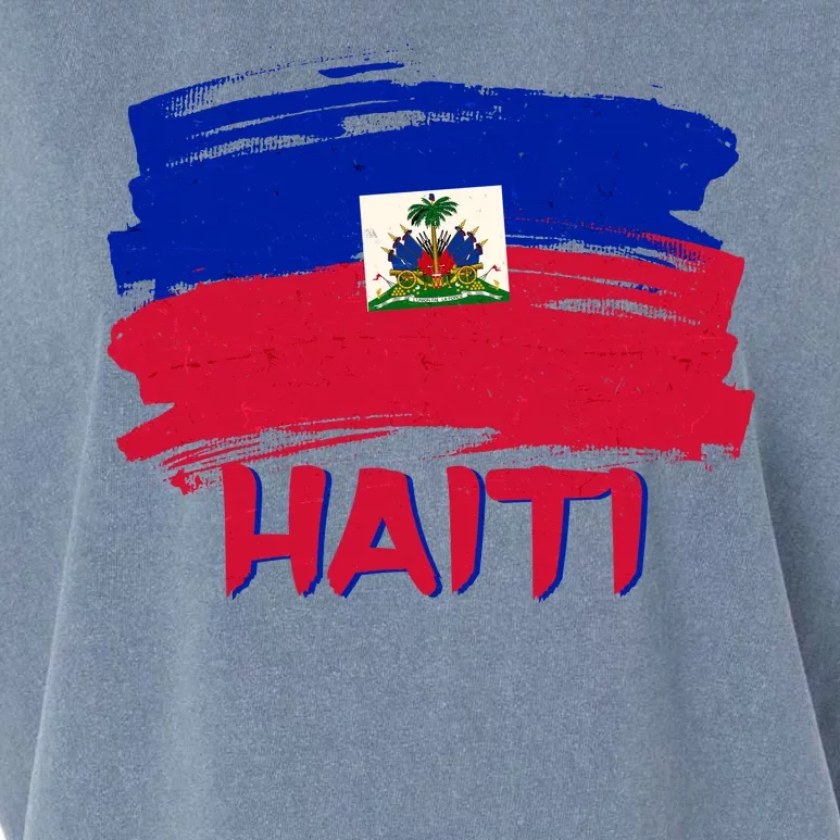 Haiti Distressed Painted Flag Garment-Dyed Women's Muscle Tee