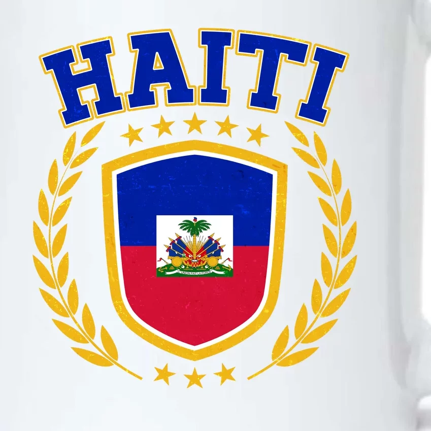 Haiti Flag Crest Shield Logo Black Color Changing Mug