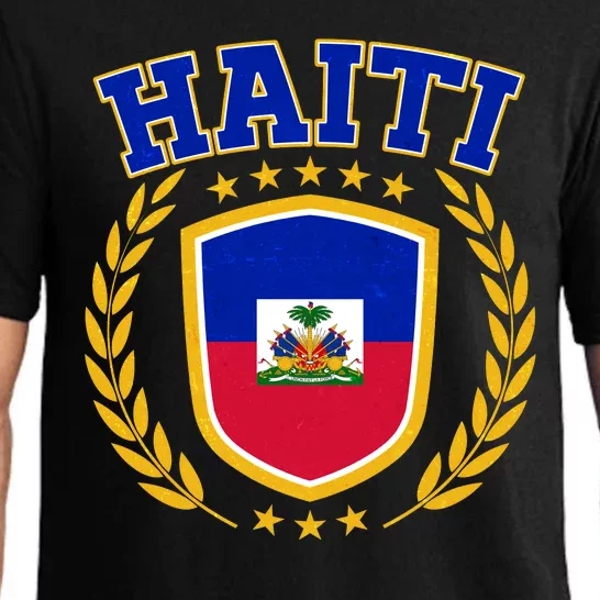 Haiti Flag Crest Shield Logo Pajama Set