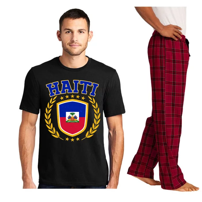 Haiti Flag Crest Shield Logo Pajama Set