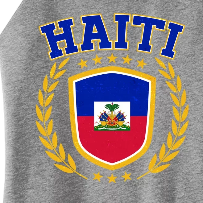 Haiti Flag Crest Shield Logo Women’s Perfect Tri Rocker Tank