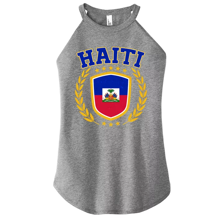 Haiti Flag Crest Shield Logo Women’s Perfect Tri Rocker Tank