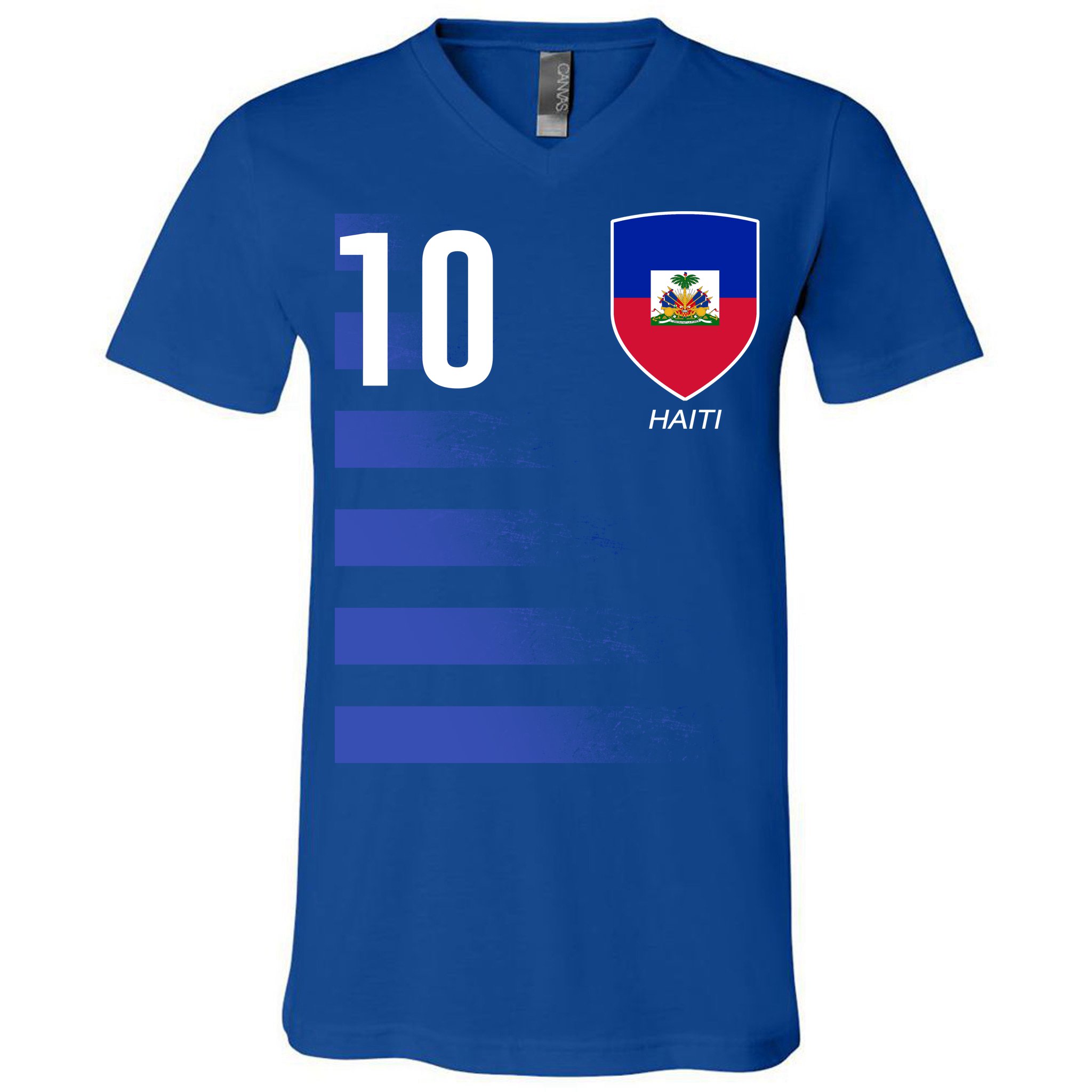 TeeShirtPalace USA Jersey Soccer, Retro 10 American Football USA Soccer Women's V-Neck T-Shirt